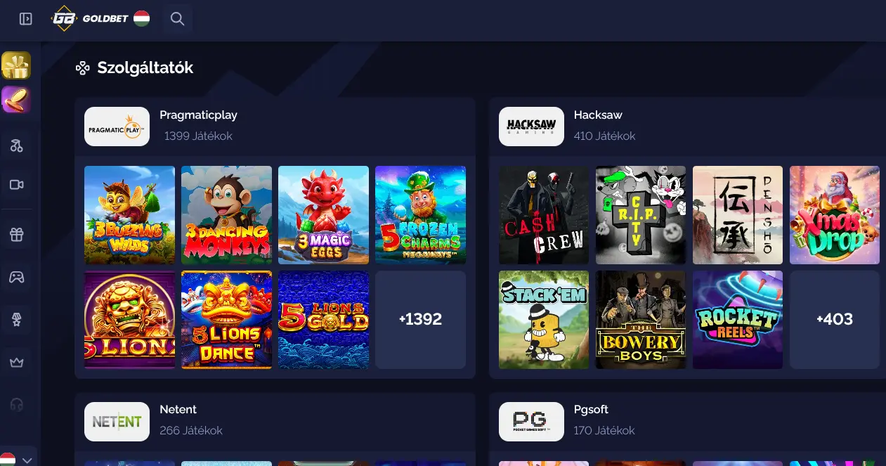 Vox Casino főoldal magyar felülettel